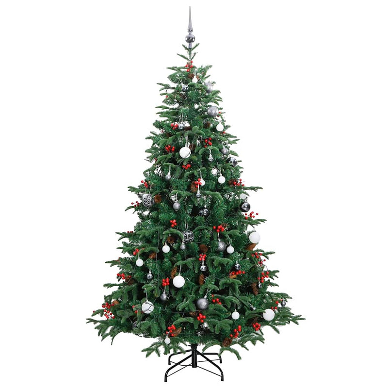 Kunstkerstboom Met Scharnieren 300 Led's En Kerstballen 210 Cm