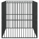 Hondenkennel 4 Panelen Gepoedercoat Staal Zwart