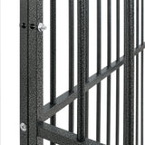 Hondenkennel 4 Panelen Gepoedercoat Staal Zwart