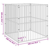 Hondenkennel 4 Panelen Gepoedercoat Staal Zwart
