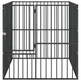Hondenkennel 4 Panelen Gepoedercoat Staal Zwart