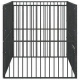 Hondenkennel 4 Panelen Gepoedercoat Staal Zwart