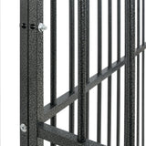 Hondenkennel 4 Panelen Gepoedercoat Staal Zwart