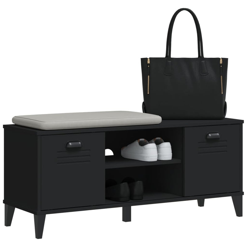 Schoenenbank Viken 106X35X45 Cm Bewerkt Hout