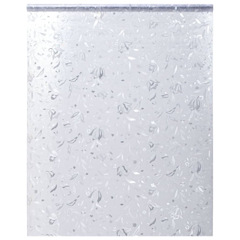 Raamfolie Bloemenpatroon Mat 90X500 Cm Pvc Berijpte Bloem