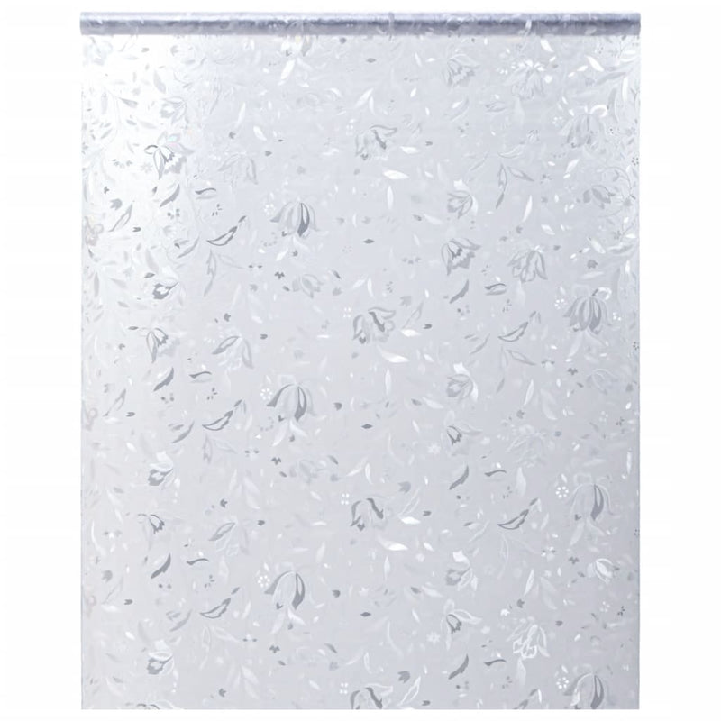 Raamfolie Bloemenpatroon Mat 90X500 Cm Pvc Berijpte Bloem