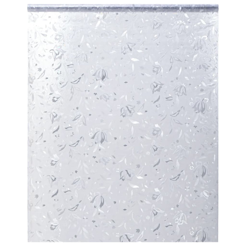 Raamfolie Bloemenpatroon Mat 90X500 Cm Pvc Berijpte Bloem