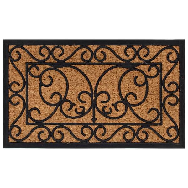 Deurmat Rechthoekig 45X75 Cm Rubber En Kokosvezel Grijs