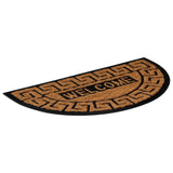 Deurmat Halfrond 45X75 Cm Rubber En Kokosvezel Bruin Eikenkleur