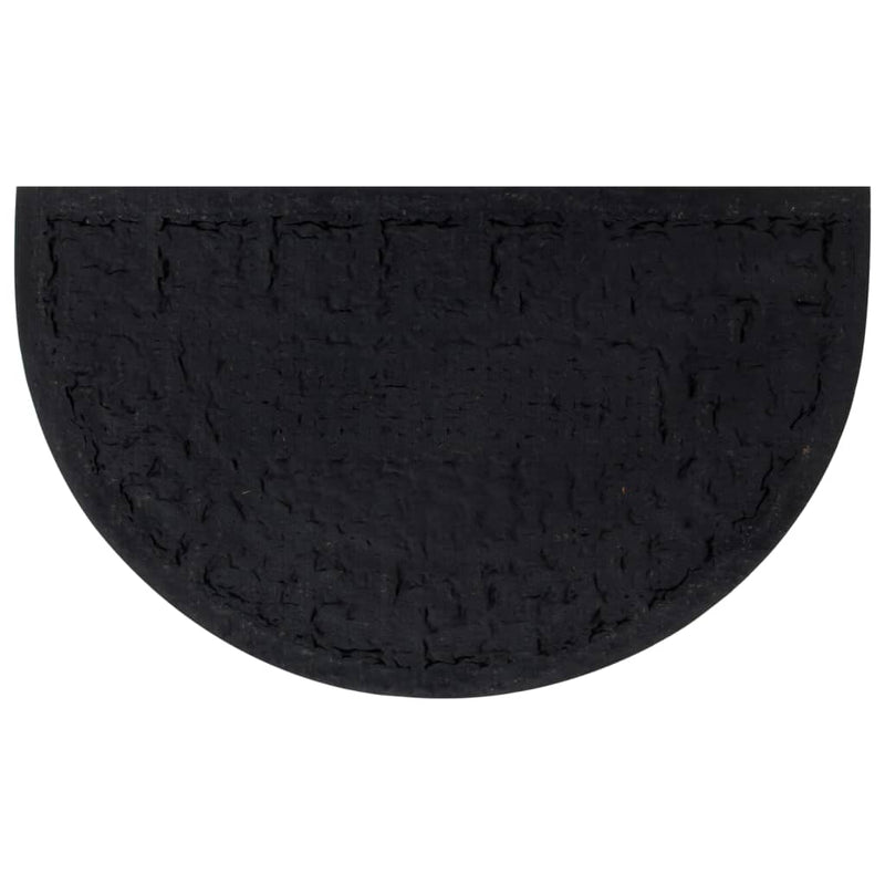 Deurmat Halfrond 45X75 Cm Rubber En Kokosvezel Bruin Eikenkleur