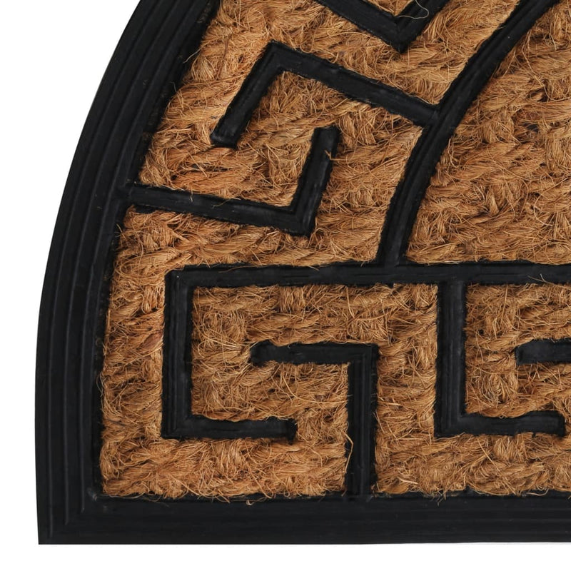 Deurmat Halfrond 45X75 Cm Rubber En Kokosvezel Bruin Eikenkleur