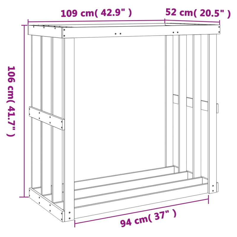 Houtblokhouder 108X52X106 Cm Massief Grenenhout Was