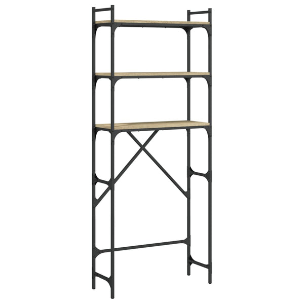 Wasmachinerek 67X25X163 Cm Bewerkt Hout Kleurig
