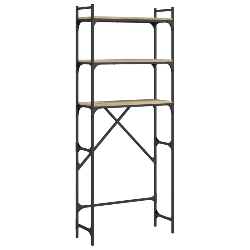 Wasmachinerek 67X25X163 Cm Bewerkt Hout Kleurig