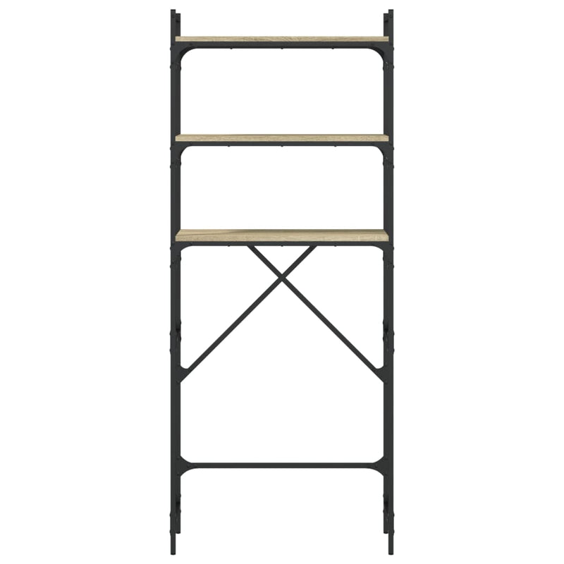 Wasmachinerek 67X25X163 Cm Bewerkt Hout Kleurig