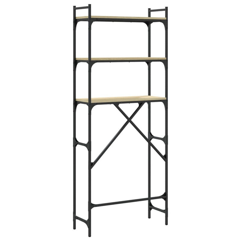 Wasmachinerek 67X25X163 Cm Bewerkt Hout Kleurig