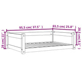 Hondenmand 95,5X65,5X28 Cm Massief Grenenhout Wasbruin