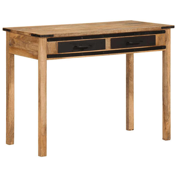 Bureau 100X50X75 Cm Massief Hout Ruw Mangohout Crème