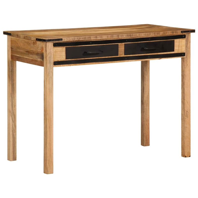 Bureau 100X50X75 Cm Massief Hout Ruw Mangohout Crème