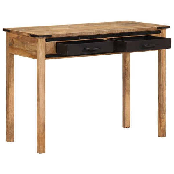 Bureau 100X50X75 Cm Massief Hout Ruw Mangohout Crème