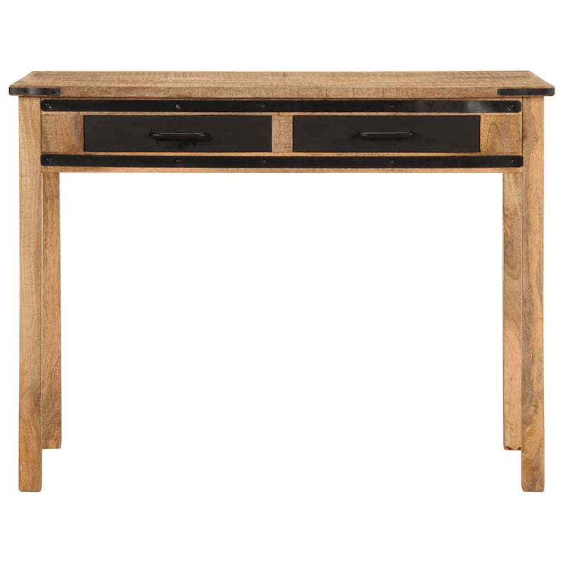 Bureau 100X50X75 Cm Massief Hout Ruw Mangohout Crème