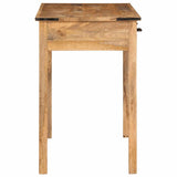 Bureau 100X50X75 Cm Massief Hout Ruw Mangohout Crème