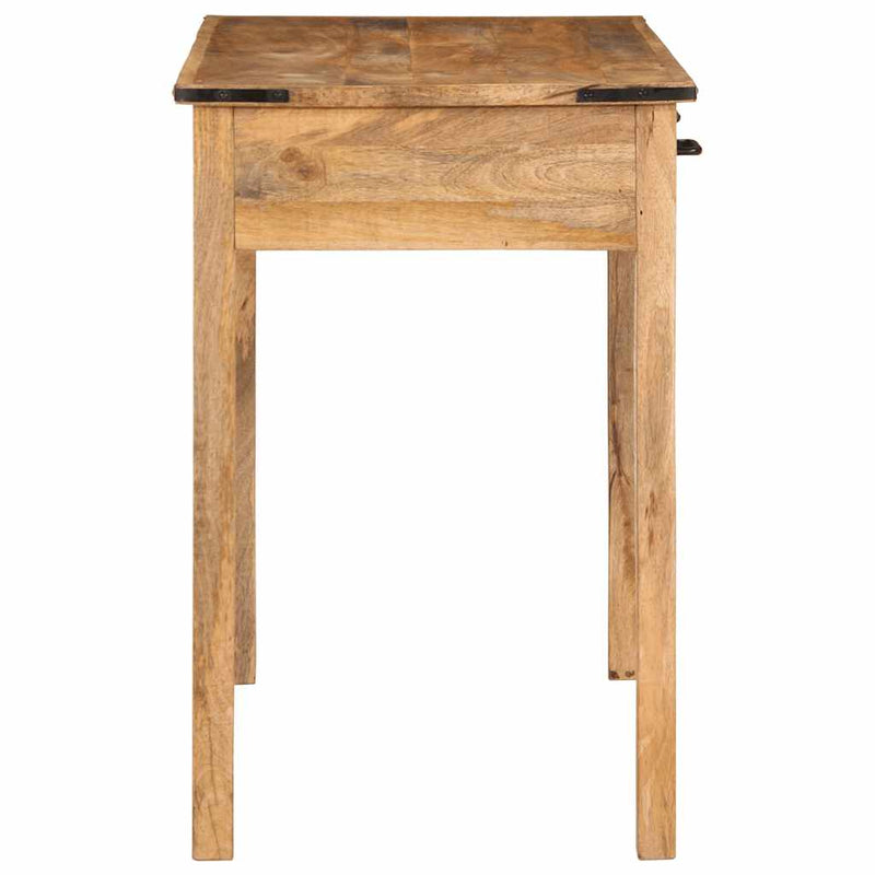 Bureau 100X50X75 Cm Massief Hout Ruw Mangohout Crème