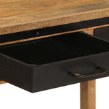 Bureau 100X50X75 Cm Massief Hout Ruw Mangohout Crème