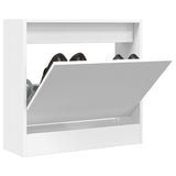 Schoenenkast 80X21X125,5 Cm Bewerkt Hout Wit
