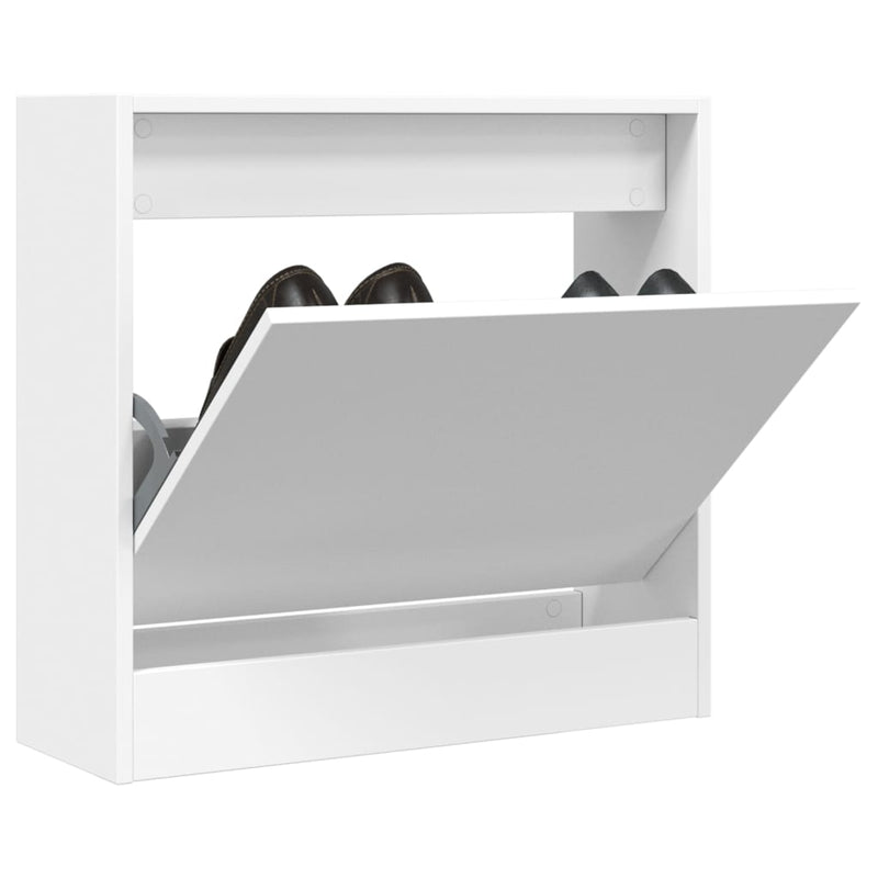 Schoenenkast 80X21X125,5 Cm Bewerkt Hout Wit