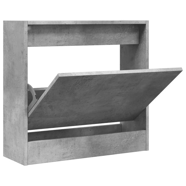 Schoenenkast Bewerkt Hout Betongrijs