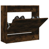 Schoenenkast 60X21X163,5 Cm Bewerkt Hout Kleurig Gerookt Eiken