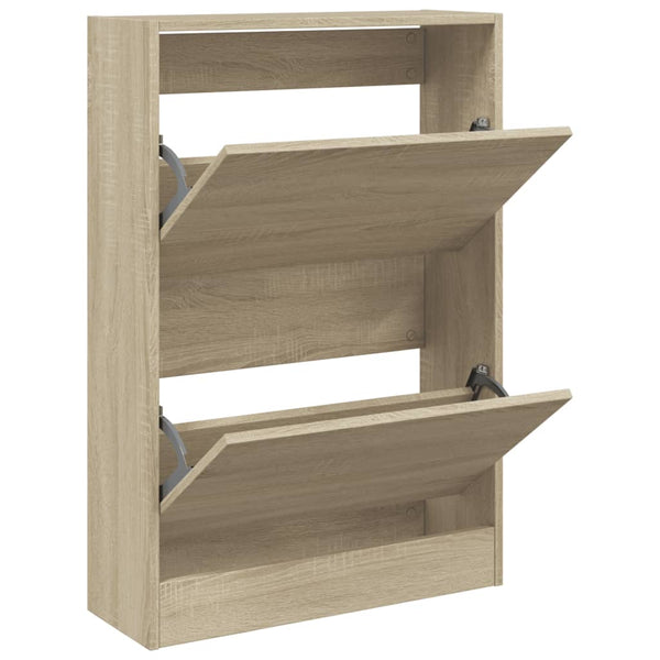 Schoenenkast 60X21X87,5 Cm Bewerkt Hout Kleurig Sonoma Eiken