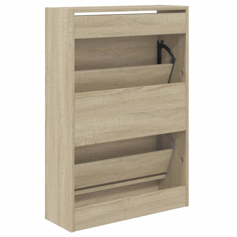 Schoenenkast 60X21X87,5 Cm Bewerkt Hout Kleurig Sonoma Eiken