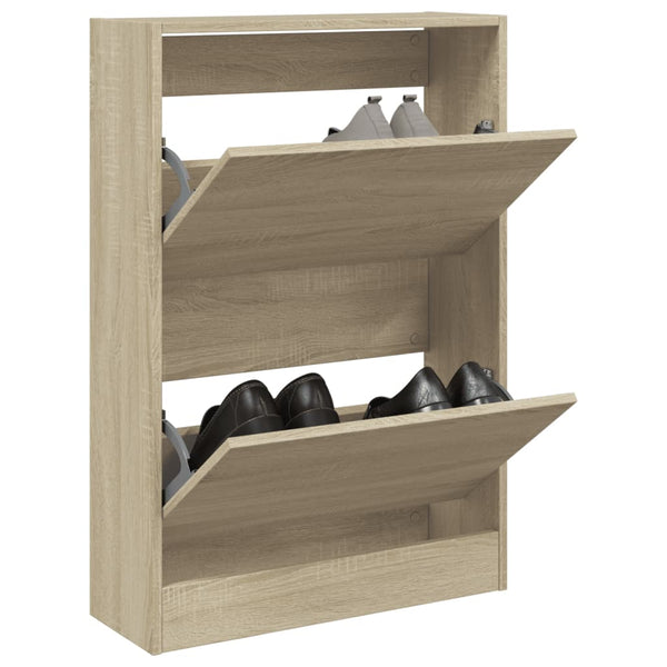 Schoenenkast 60X21X87,5 Cm Bewerkt Hout Kleurig Sonoma Eiken