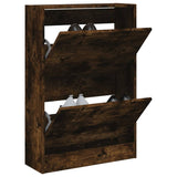 Schoenenkast 60X21X163,5 Cm Bewerkt Hout Kleurig Gerookt Eiken