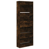 Schoenenkast 60X21X163,5 Cm Bewerkt Hout Kleurig Gerookt Eiken