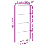 Schoenenkast 60X21X163,5 Cm Bewerkt Hout Kleurig Gerookt Eiken