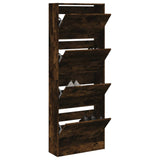 Schoenenkast 60X21X163,5 Cm Bewerkt Hout Kleurig Gerookt Eiken
