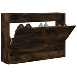 Schoenenkast 60X21X163,5 Cm Bewerkt Hout Kleurig Gerookt Eiken