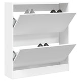 Schoenenkast 80X21X125,5 Cm Bewerkt Hout Wit