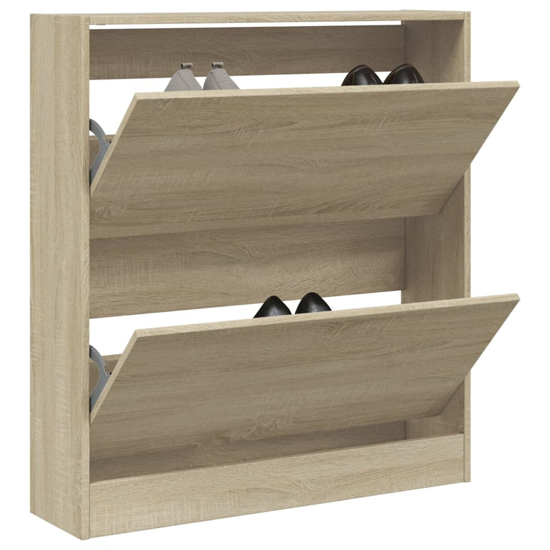 Schoenenkast 60X21X87,5 Cm Bewerkt Hout Kleurig Sonoma Eiken