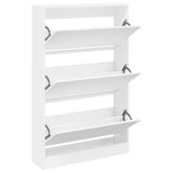 Schoenenkast 80X21X125,5 Cm Bewerkt Hout Wit