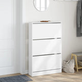Schoenenkast 80X21X125,5 Cm Bewerkt Hout Wit