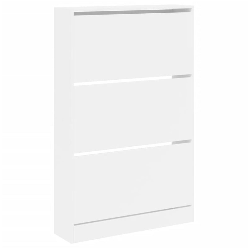 Schoenenkast 80X21X125,5 Cm Bewerkt Hout Wit
