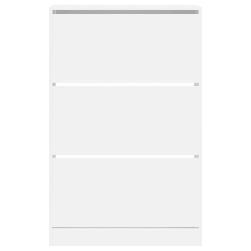 Schoenenkast 80X21X125,5 Cm Bewerkt Hout Wit