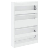 Schoenenkast 80X21X125,5 Cm Bewerkt Hout Wit
