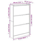 Schoenenkast 80X21X125,5 Cm Bewerkt Hout Wit