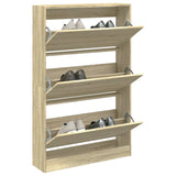 Schoenenkast 60X21X87,5 Cm Bewerkt Hout Kleurig Sonoma Eiken