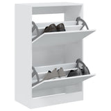 Schoenenkast 80X21X125,5 Cm Bewerkt Hout Wit